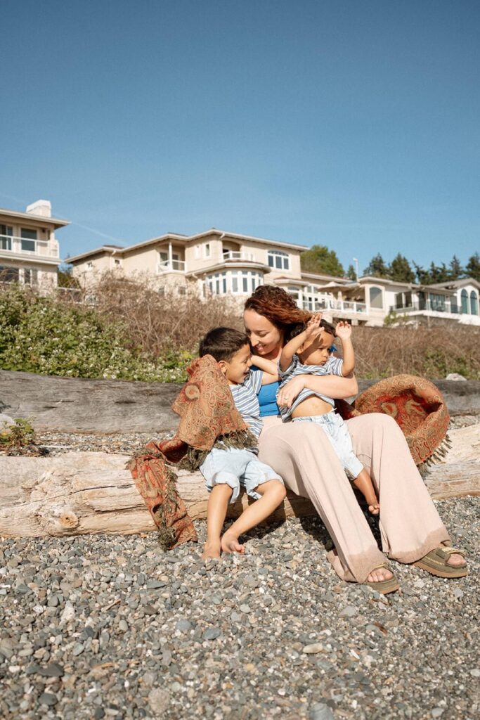 family at beach summer photos in seattle