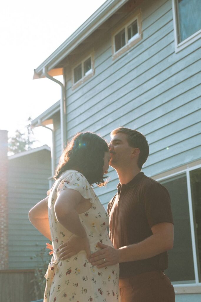 couple at home in kirkland, washington