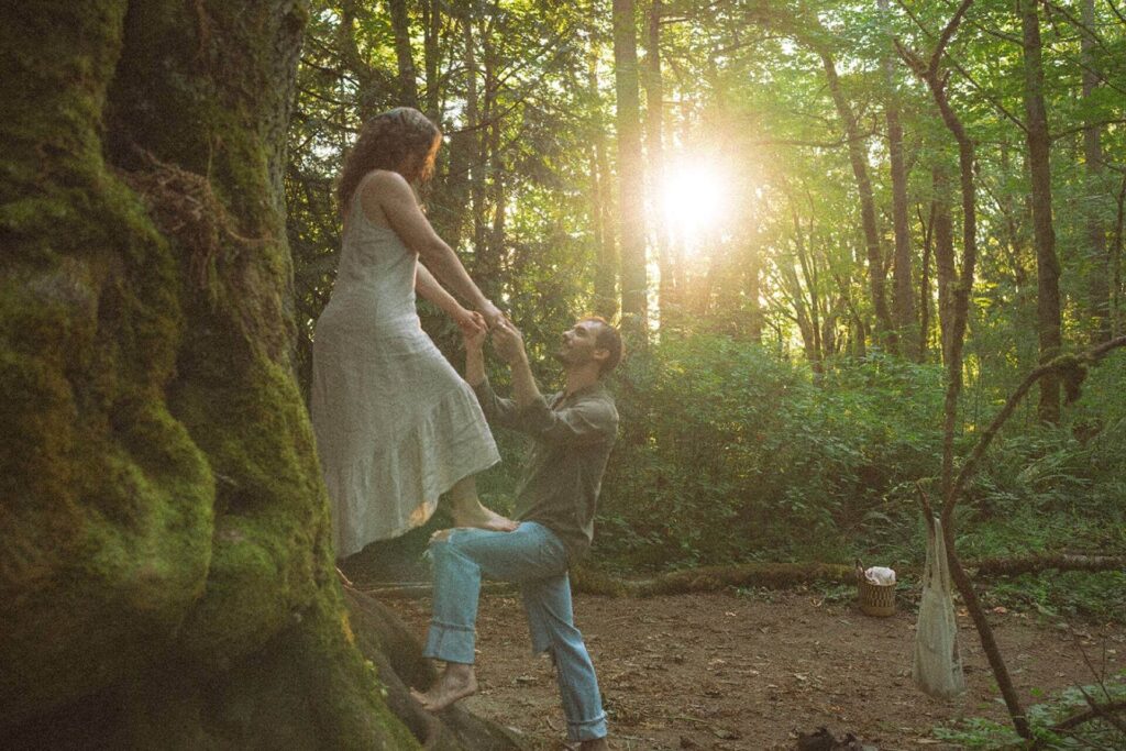 golden hour engagement photos