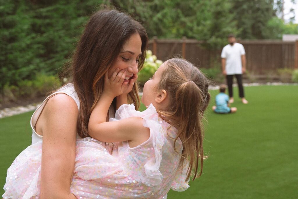 playful family photos at home