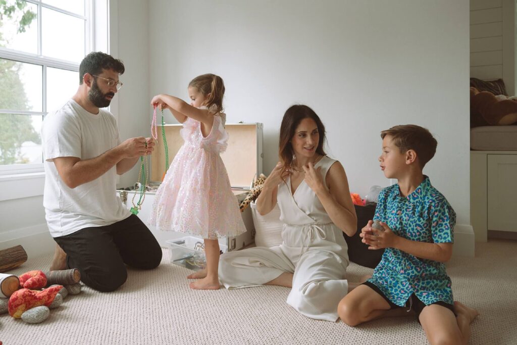 candid family at home in seattle