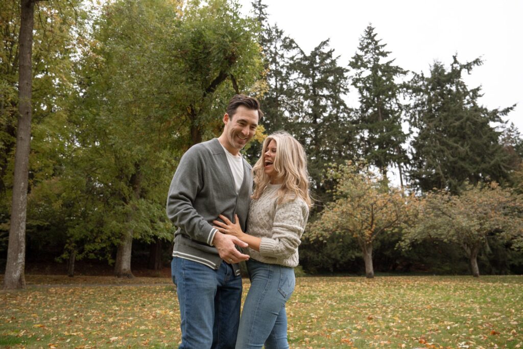 male and female laughing seward park