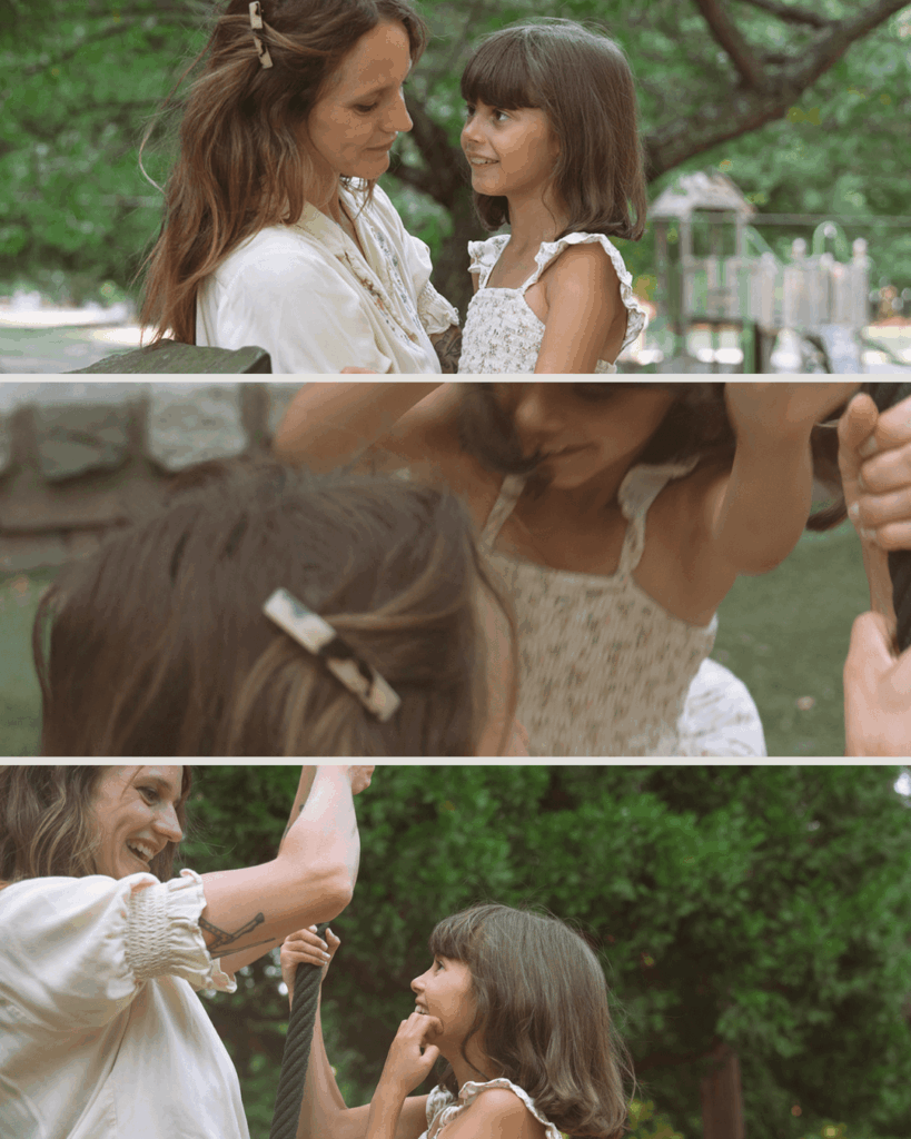 mother and daughter lifestyle photos at park