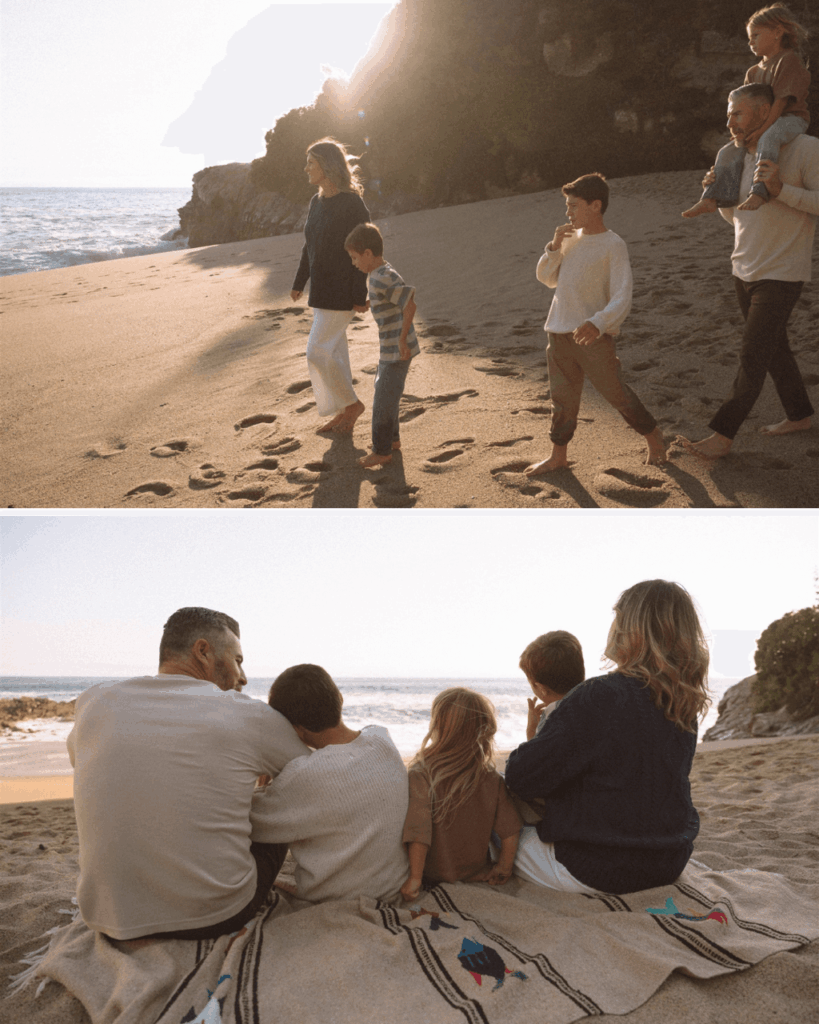 family of five beach family photos laguna