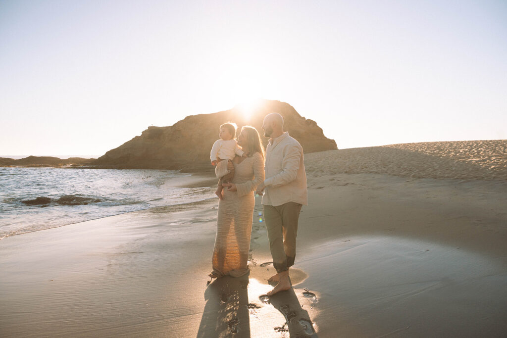 A family spending time together outdoors, photographed during an ideal season for family photos in Orange County.